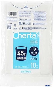 Nippon Sani Pack Cheltas NOCOO IN Trash Bags, 16.9 gal (45 L), White, Translucent, 25.6 x 31.5 inche