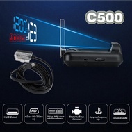 C500 สีฟ้า OBD Gauge จอแสดงผลรถ Head Up จอแสดงผล LCD รถ HUD Turbo Gauge เครื่องวัดระยะทางดิจิตอล Uni