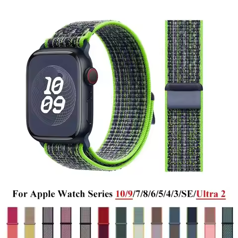 Straps for Apple Watch Band 45mm 46mm 42mm 49mm 44mm for Nike Nylon Sport Loop Bracelet correa iWatc