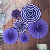 UNGU Decorative Paper Fan SET PURPLE EDITION | Paper Fan PURPLE Set | Purple Paper Fan Set