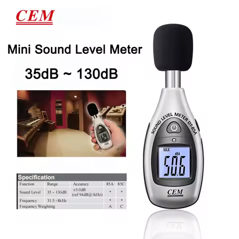 CEM DT-85A Decibel Meter Digital Sound Level Meter Portable SPL Meter 35dB ~ 130dB with LCD Display