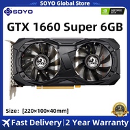 COD ✳✸۞SOYO Graphics Card GTX 1660 Super RTX 2060 Super 3070 3080 NVIDIA 8GB Gaming GPU GDDR6 Video Card