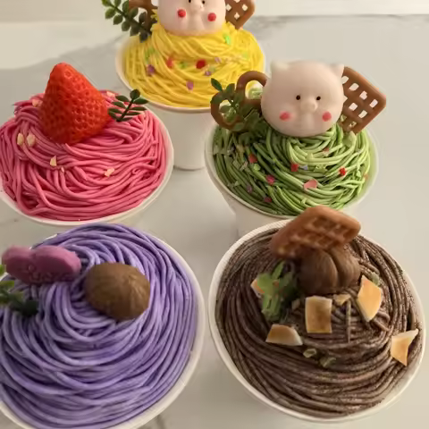 Hand Operation Gelato Noodles Spaghetti Shape Ice Cream Press Tool Japanese Snack Mont blanc Ice Cre