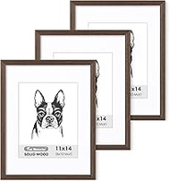11x14 Picture Frame, 11 x 14 Wood Frame Photo Frame, Display Photos 8x10 with Mat or 11x14 Without Mat, 11"x14" Oak Picture Frame, 11x14 Picture Frame Wood for Wall Mounted