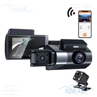 CRAFT Vehicle Recorder, 3 Lens APP Control Car DVR,  HD Night Vision Loop Recording Video Recorder V