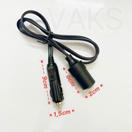 Black extension cord for car charger, 1 meter 15A high current _ accessories for driver's cars