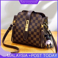 PK9 H6 READY STOCK MYFOOYIN FREE keychain bear Women Handbag Classic Brown Square Sling Bag