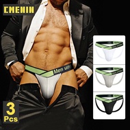CMENIN 3Pcs New Brand Cotton Men's Thong And G String Man Underpants Hip Raise Tanga Men Underwear Jockstrap Panties MP246