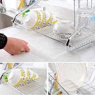 2-Tier Stainless Steel Dish Rack - Stainless Steel Dish Rack - 304 Stainless Steel Cup Rack - S-shap