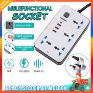 2M UK Power Socket 4 USB Port 4 Universal Power Strip Extension Plug Power Socket Electric Sockets E