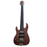 Left-handed Brown 6 Strings Electric Bass Guitar 24 Frets Active Pickup Maple Neck Dot Inlay Professional Guitar