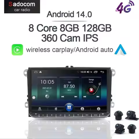 9“ Carplay DSP Car DVD Player LTE IPS Android 12.0 8Core 8GB +128G RDS Radio multimedia GPS Wifi For