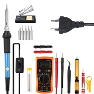 diymore หัวแร้ง 19 in1 ชุดเครื่องมือ 60W ปรับอุณหภูมิ การประสาน Gu-n มัลติมิเตอร์ ขาตั้งบัดกรีและเคล