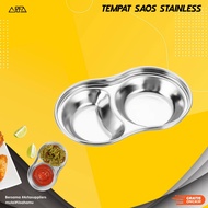 UC2 2Grid Stainless Steel Round Sauce Dish Plate