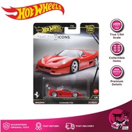 MERAH Hot Wheels Premium Ferrari F50 Red Timeless Icon Diecast 1: Metal Collectible64