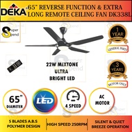 [ 65" ] Deka DK-338L DK338L Extra Long Remote Control Ceiling Fan with LED Light