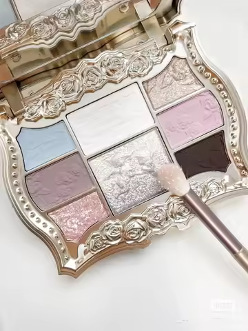 Cheerflor Embossed Eyeshadow Plate Pearlescent Eyeshadow Highlight Integrated Plate