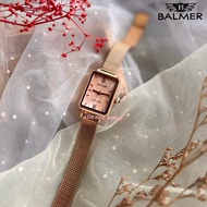 [Original] Balmer 8190L RG-12 Elegance Sapphire Women's Watch with Pink Dial Rose Gold Stainless Steel Mesh Bracelet