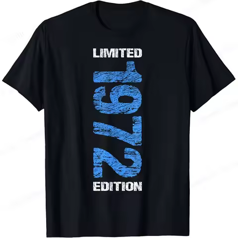 1972 Limited Edition 53th Birthday Born 1972 Unisex Neck Short Sleeve T-Shirt Casual Personalized Cl