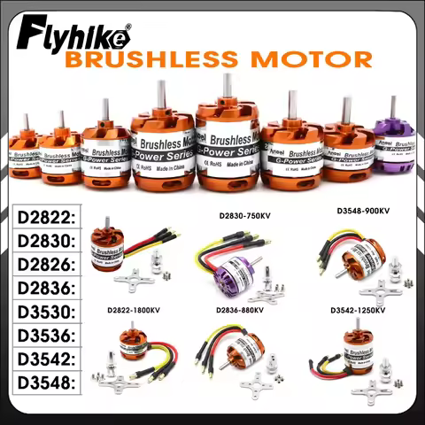 U-angel D2822 D2830 D2826 D2836 D3548 D3542 D3536 D3530 2-3S 4S 5S Brushless Motor For Airplane Heli