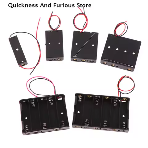 【TO】1 2 3 4 5 6 Slots 3V AA Battery Case Box AA LR6 HR6 Battery Holder Storage Case Lead Wire Bateri