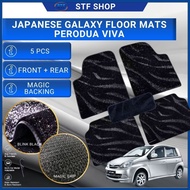 Perodua Viva Galaxy Floor Mats JDM Carpet Magic Velcro Backing Blink Effect