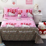 Heureux hot sell cadar flat bedsheet single queen king size cotton fabric hello kitty pattern pink c