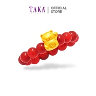 TAKA Jewellery 999 Pure Gold Fortune Cat Beads Ring