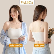 Women's 2-strap bra made of ribbed padding - Soft, easy-to-match cotton 2-strap bra VALICA B7719