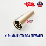 XLR (Male) to RCA (Female) Connector Converter Jack Socket