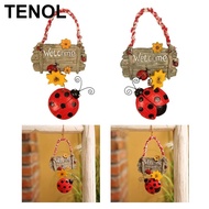 TENOL Ladybug Welcome Decor Hanging Sign, for Party Yard Garden Holiday Decor