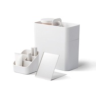 日本like-it 日製手提便攜型化妝品收納盒套組(附鏡子)-多色可選