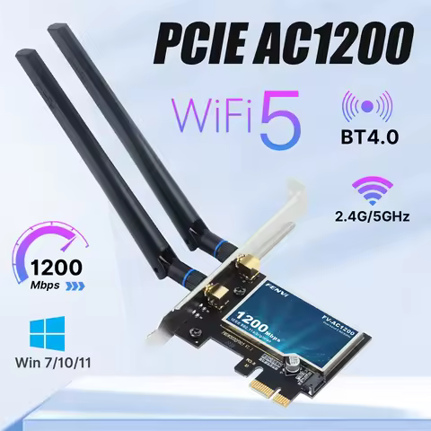 Fenvi WiFi5 AC1200 PCI-E WiFi Adapter BT4.0 802.11AC WiFi Card Dual Band 802.11ac Network Adapter fo