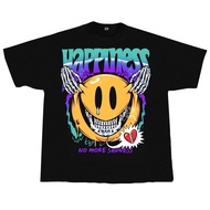 Cotton Dark Trendy Theme T-Shirt: With Funny Skull Smiley Face Matching < happiness} < NO MORE SAUNE