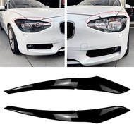 2Pcs Glossy Black Car Front Headlight Eyebrow Eyelid Cover for BMW 1 Series F20 F21 Standard Pre-fac