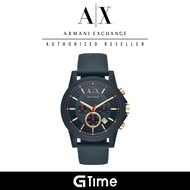 [Official Warranty] Armani Exchange AX1335 Men's Chronograph Blue Silicone Watch