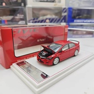รุ่นหนึ่ง1:64ชุดสะสมฮอนด้าซีวิค Type-R FD2รถโลหะผสมแดง