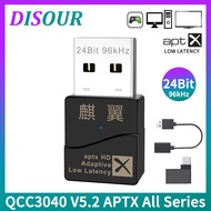 DISOUR 24Bit AptX LL HD Bluetooth 5.2 Transmitter Original QCC3040 CSR USB Wireless Audio Adapter Driver-Free,Can Switch Code Freely For PC TV NC Switch OLED PS4 PS5 Xbox Game Console Dongle