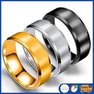 6 / 8mm CINCIN LELAKI QUALITY stylish simplicity smooth stainless steel rings couple rings Men's Rin
