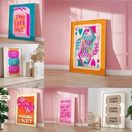 Queen of Hearts Playing Cards, Minimalism, Pink, Colorful Eclectic Quote, Wall Art Canvas, Painting 