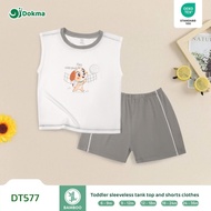 Dokma (8-14kg) Children's sleeveless Shirt Set Viscose Fabric Baby clothes DT577
