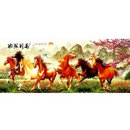 5D DIY Diamond Painting Full Round Diamond Painting Successful Rhinestone Diamond Embroidery Eight Horse Beads Painting