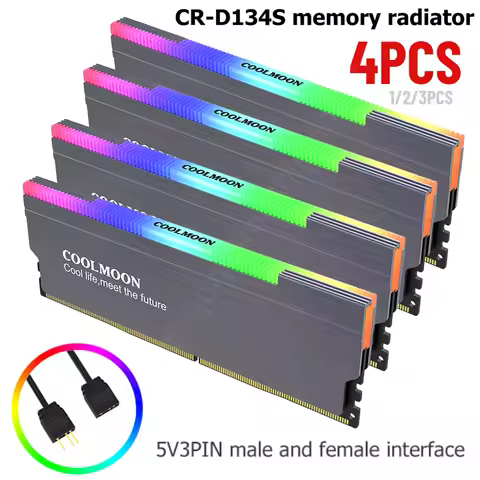 COOLMOON RAM Heatsink Radiator 5V 3PIN ARGB Cooler Addressable Cooling Vest Heat Sink Cooler for DDR
