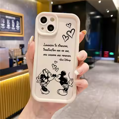Case for Apple iPhone 11 15 13 14 Pro Max 12 Silicone 14 Plus 11ProMax Soft Phone Coque Mickey Minni