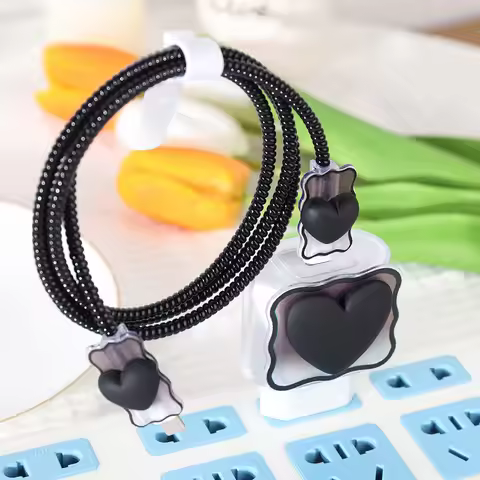 New Cartoon Charger Data Cable Case Protector and Winding Kit for Apple 20W Fast Charger Adapter Pho