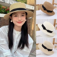 Mtt Women's Beach Hat with Ribbon Accents Anti-Hot Fedora Hat Summer Hat Anti-UV