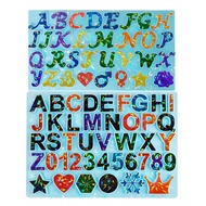 DIY Alphabet Crystal Epoxy Resin Mold Holographic Laser Letter Silicone Mold