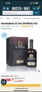 Bunnahabhain 25 Year Old Whisky 70cl