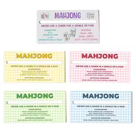 Mahjong Line Marker 4 Piece Wooden Beginners Game Party Reader Ruler For Mahjong Cards For Beginners