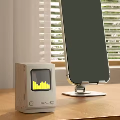 Retro Lyric Bluetooth Speaker LED Screen Display Wireless Stereo Sound Portable Music Player Home De